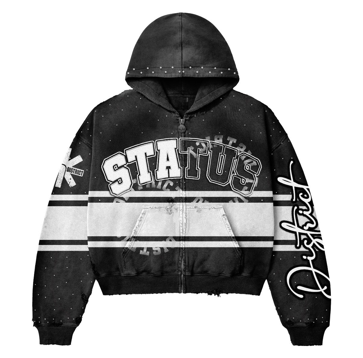 “Varsity”Black hoodie