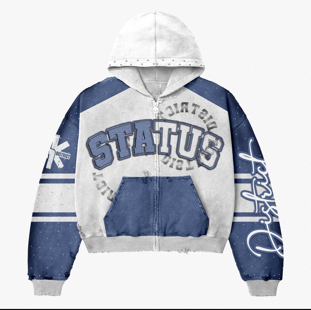 “Varsity Year” Hoodie (White&Blue)