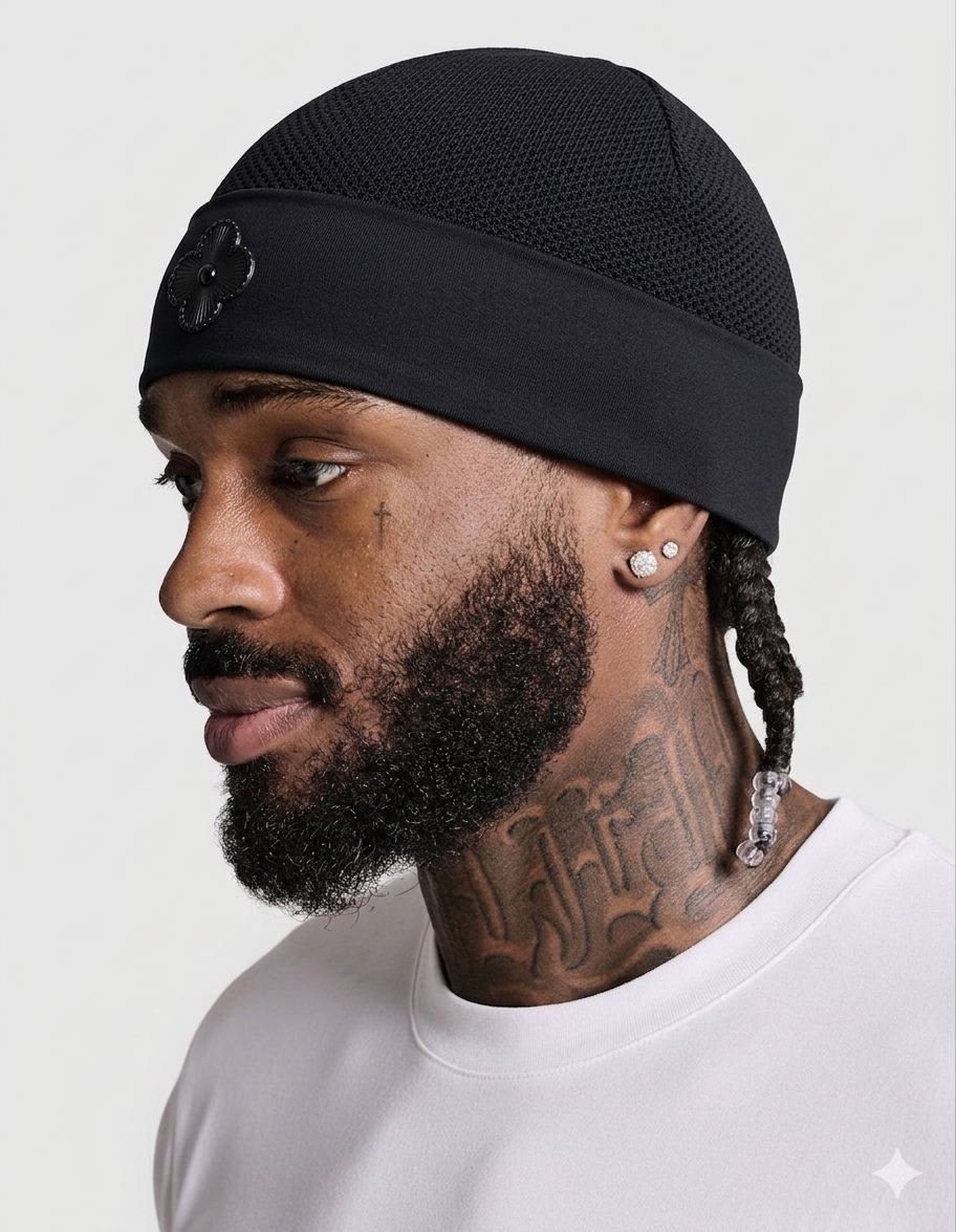 “VanCleef “ Skull Cap (Triple black)