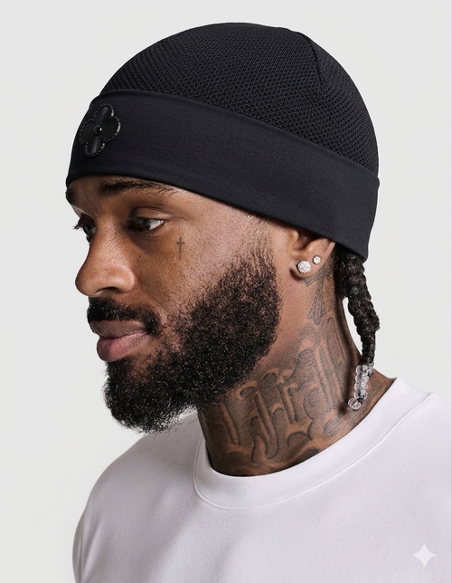 “VanCleef “ Skull Cap (Triple black)